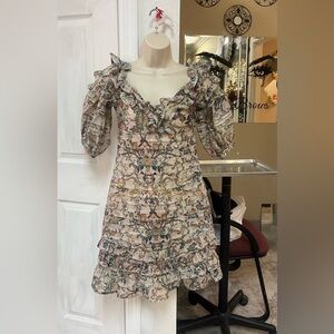 Aqua Multicolor Ruffle Mini Dress. SZ XS. Excellent condition.